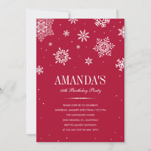 Invitations Red Modern Winter Wonderland