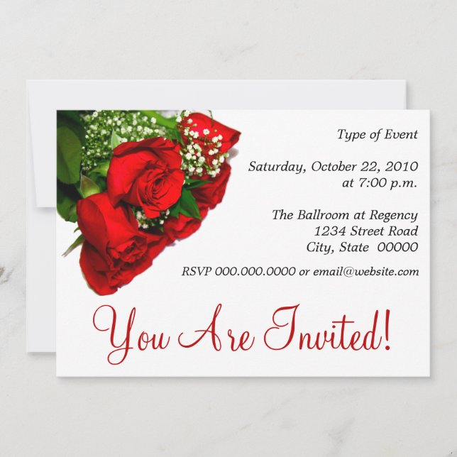 Invitations Red Roses (Devant)