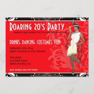 Invitations rétro de la fille des années 20