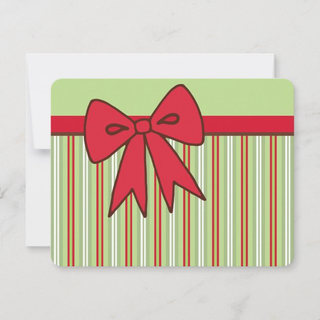 Invitations Retro Red Holiday Bow (Devant)