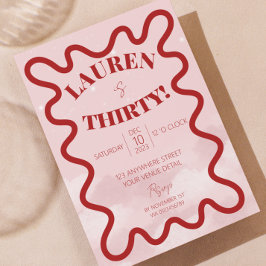 Invitations Retro Wavy 30e anniversaire de fête