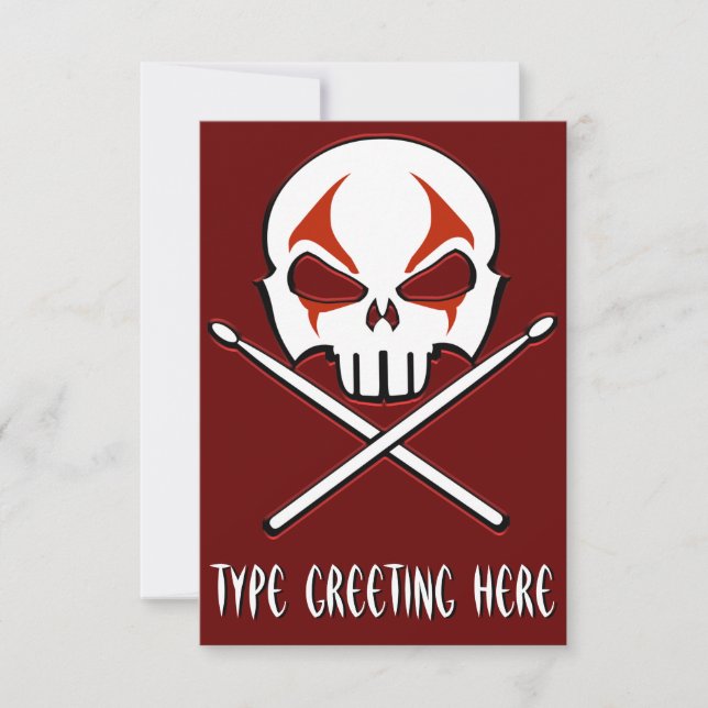 Invitations Rock & Roll Cartes de tambour personna (Devant)