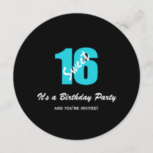 Invitations rondes de partie du bonbon 16 à noir