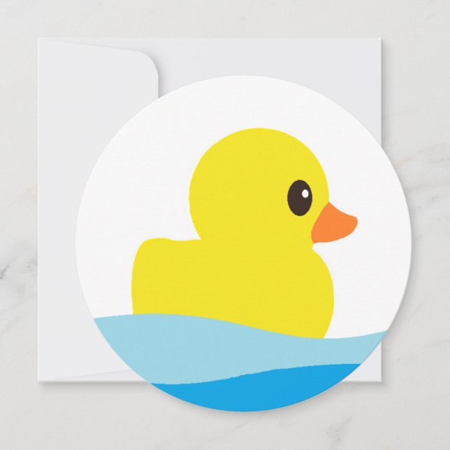 Invitations rondes "Rubber Ducky" (Devant)