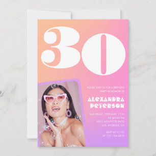 Invitations rose 30e anniversaire Retro Photo