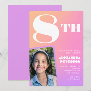 Invitations rose 8e anniversaire Colorful Photo