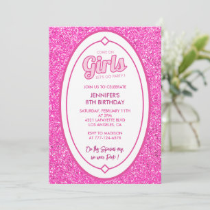 Invitations rose 8e anniversaire Parties scintilla