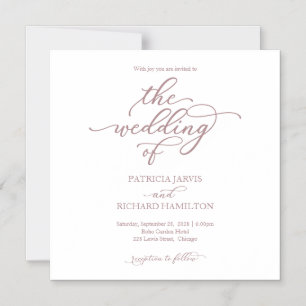 Invitations Rose chic Gold et White Wedding