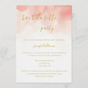 Invitations roses de partie de bachelorette