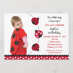 Invitations rouges d'anniversaire de photo de