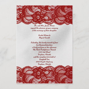 Invitations rouges de dentelle