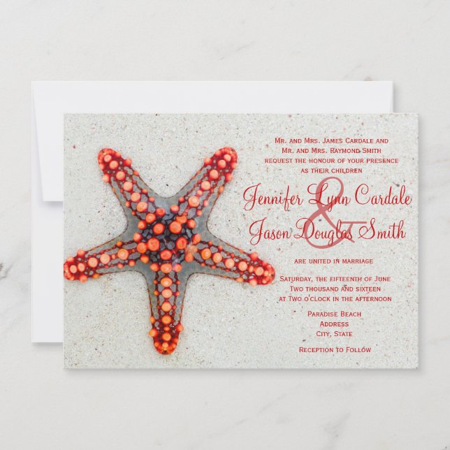 Invitations rouges de mariage de destination de (Devant)