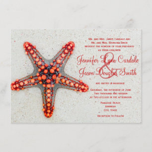 Invitations rouges de mariage de destination de