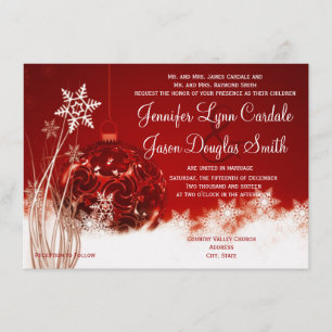 Invitations rouges de mariage de vacances de Noël