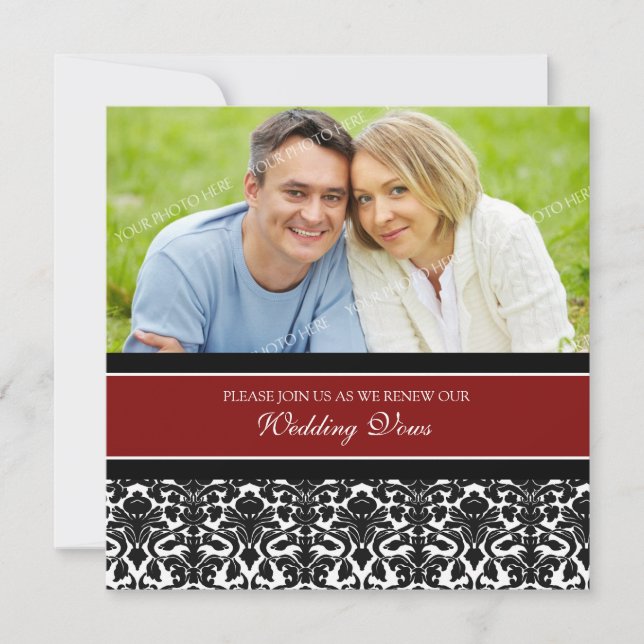 Invitations rouges de renouvellement de voeu de (Devant)