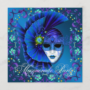 Invitations Royal Blue Masquerade Party