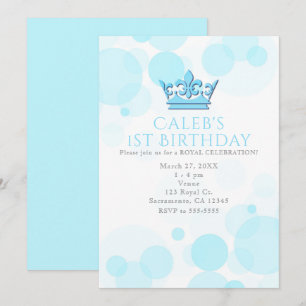Invitations royales bleues de couronne et de fête