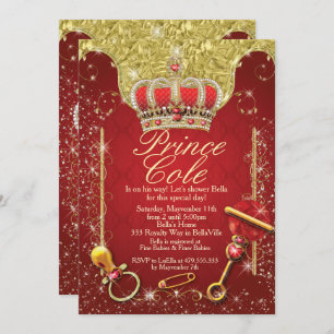 Invitations royales de douche de prince bébé