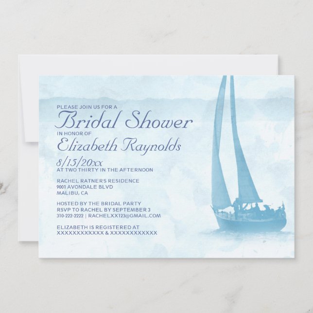 Invitations Rustic Boat Bridal (Devant)