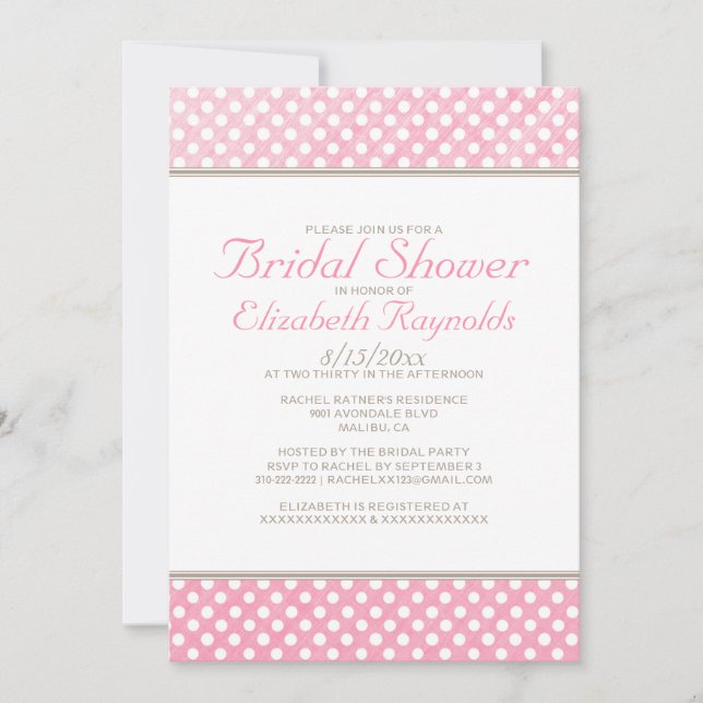 Invitations Rustic Polka Dot (Devant)