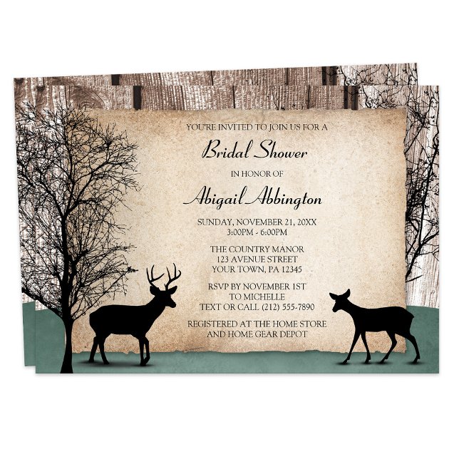 Invitations Rustique Woodsy Deer (Créateur téléchargé)