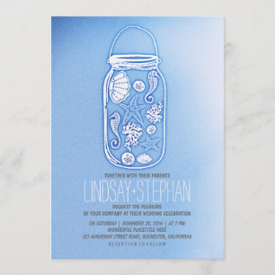 Invitations rustiques bleues poussiéreuses de