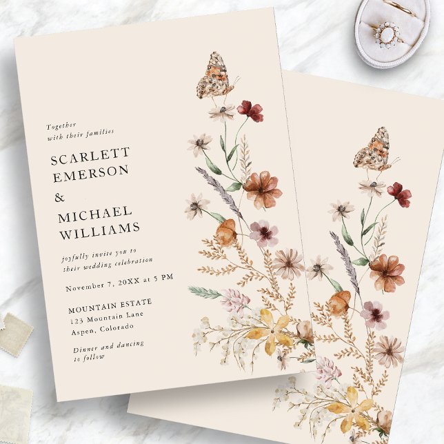 Invitations Rustiques Boho Floral Wedding (Rustic Boho Floral Wedding Invitations
)