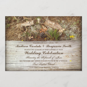 Invitations rustiques Camo et Mariage campagnard d