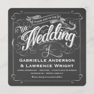 Invitations rustiques carrées de mariage d'art de