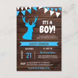Invitations rustiques de baby shower de GARÇON de