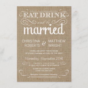 Invitations rustiques de mariage campagnard de