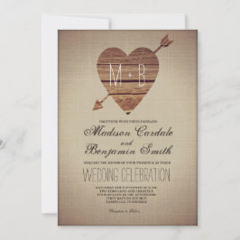 Invitations rustiques de mariage campagnard de
