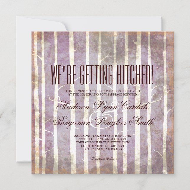 Invitations rustiques de mariage de automne (Devant)