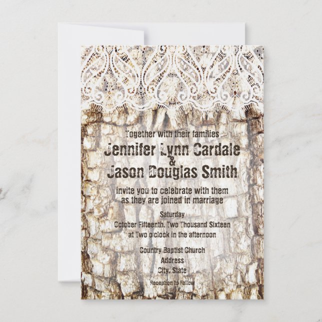 Invitations rustiques de mariage de chasse de Camo (Devant)