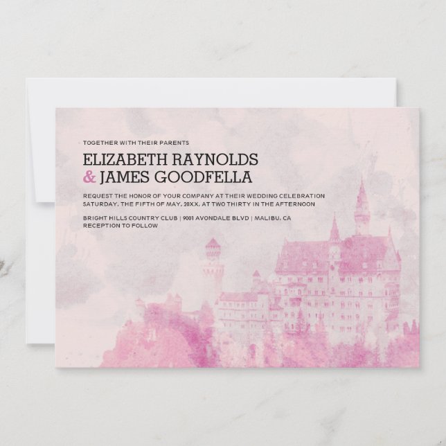 Invitations rustiques de mariage de château de (Devant)