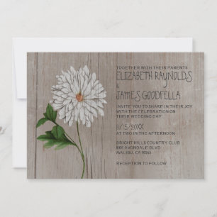 Invitations rustiques de mariage de chrysanthème