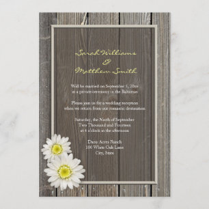 Invitations rustiques de mariage de marguerite de