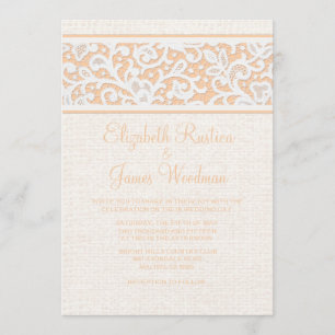 Invitations rustiques de mariage de toile de jute