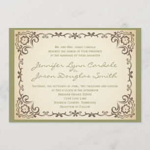Invitations sages de mariage de cadre vintage de