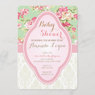 Invitations Shabby Chic Baby shower Tea Party