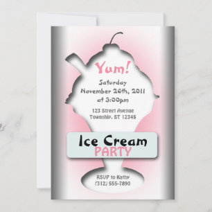 Invitations Silhouette de la crème glacée