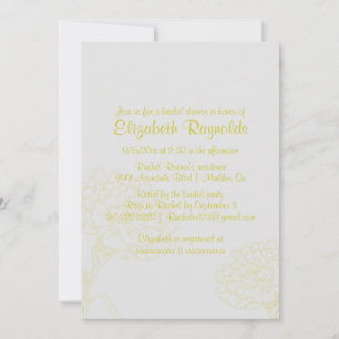 Invitations simple de douche nuptiale jaune