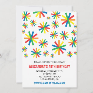 Invitations simples 48e anniversaire Confetti