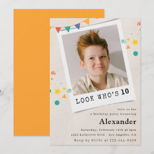 Invitations simples à 10e anniversaire Boy Photo