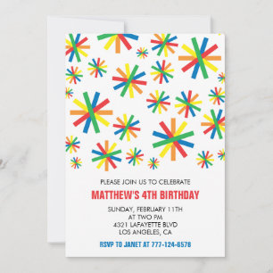 Invitations simples à 4 ans Confetti Boy