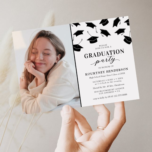 Invitations simples de la fête de graduation photo (Créateur téléchargé)