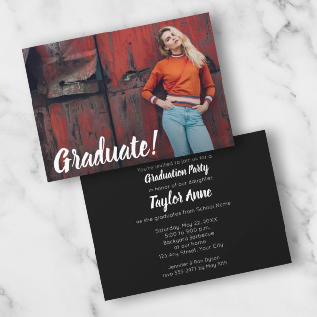 Invitations simples de la fête de graduation photo (Créateur téléchargé)