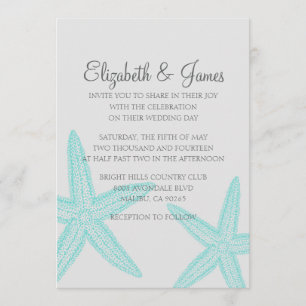 Invitations simples de mariage à l'étoile de mer