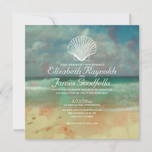 Invitations simples de mariage de destination de