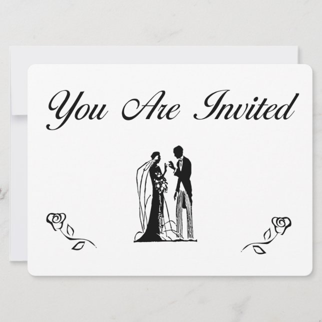 Invitations simples et élégantes de mariage (Devant)